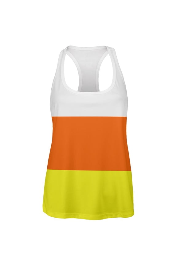 Halloween Candy Corn Costume All Over Womens Work Out Tank Top