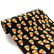 Halloween Candy Corn DBP Fabric - Double Brushed Polyester 4 Way Stretch - 6" Strip