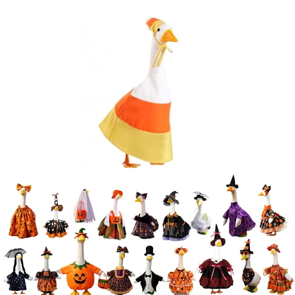 Halloween Candy Corn Goose Outfit for 23" Porch Goose, Cloths Costume Fall Autumn Halloween Outdoor Patio Yard Lawn Garden Decoration