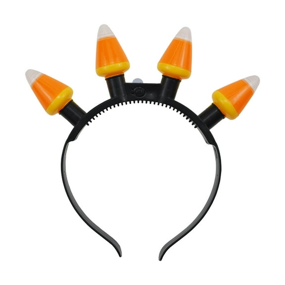 Halloween Candy Corn Light-Up Head Boppers, LED Hair Hoop, Plastic Material, Batteries Included, Unisex for Adults/Kids