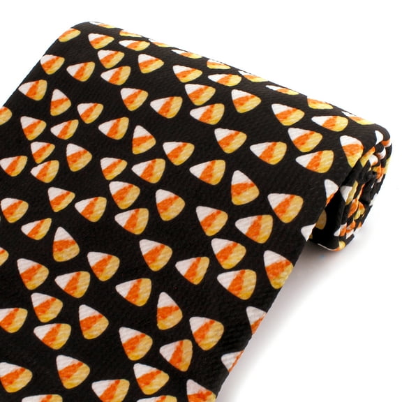 Halloween Candy Corn Liverpool Bullet Fabric Textured Knit Jersey 6" Strip