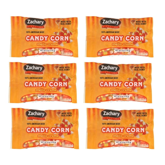 Halloween Candy Corn Mello Creme Classic Candy Treats with Honey Taste for Kids Adults Snacks Dessert Candy Bowl Decor Baked Goodies Toppers Fun & Festive Holiday Snacking 6oz Bag Pack of 6