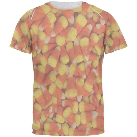 Halloween Candy Corn Mens T Shirt Heather White LG