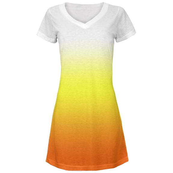 Halloween Candy Corn Ombre Costume All Over Juniors Beach Cover-Up Dress Multi MD