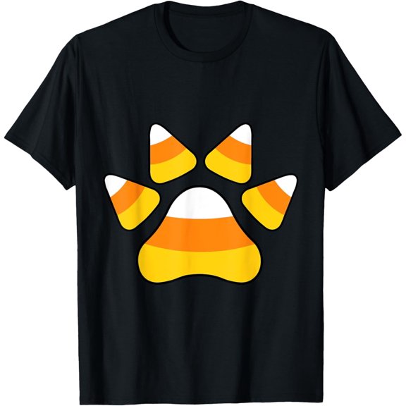 Halloween Candy Corn Paw Print T-Shirt For Animal Lovers T-Shirt