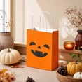 thumbnail image 1 of Halloween Candy Gift Bags,Pumpkin Style Kraft Paper Candy Goodie Bags with Handle,Perfect for Candy,Treats,and Party Favors, 1 of 5