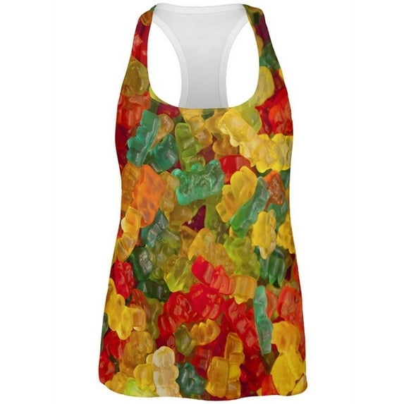 Halloween Candy Gummy Bears All Over Womens Work Out Tank Top Multi MD