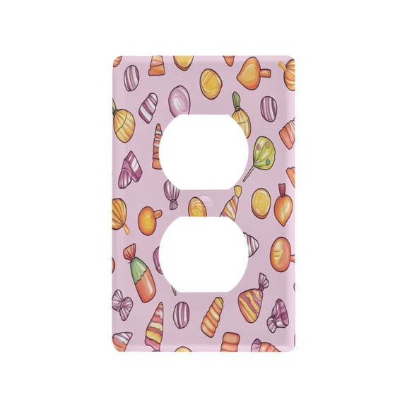 Halloween Candy Icon Light Switch Cover Switch Plate Outlet Cover Plug Cover for Electrical Outlet