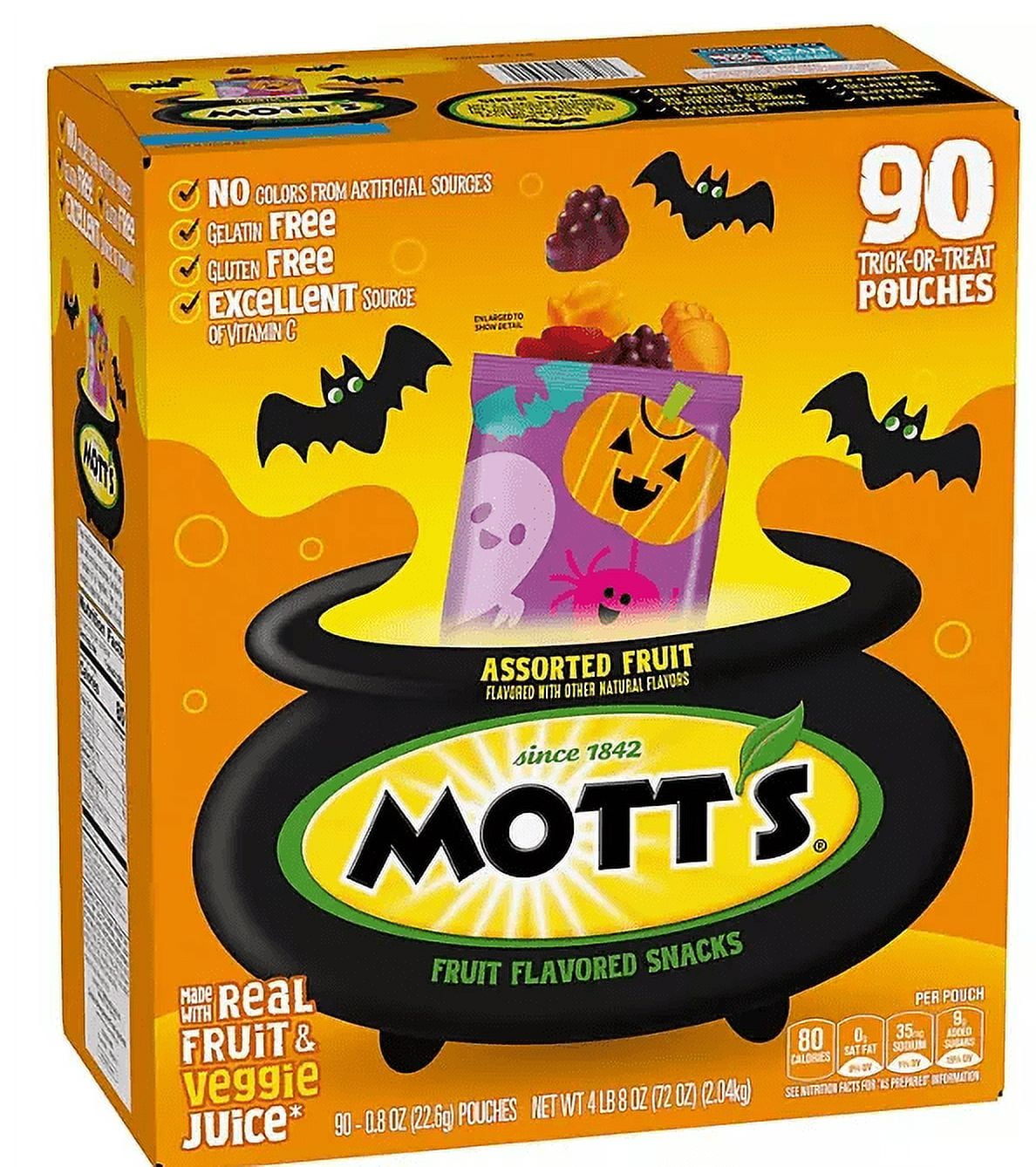 Halloween Candy - Mott's Assorted Fruit Flavored Snacks - 0.8 oz - 90 pk.