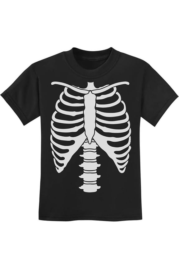 Halloween Candy Ribcage X-Ray Skeleton T-Shirt for Kids – Fun and Festive Candy-Filled Rib Cage Design, Easy Trick-or-Treat Costume