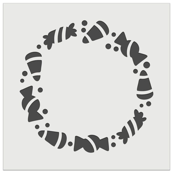 Halloween Candy Round Border DIY Cookie Wall Craft Stencil - 4.5 Inch