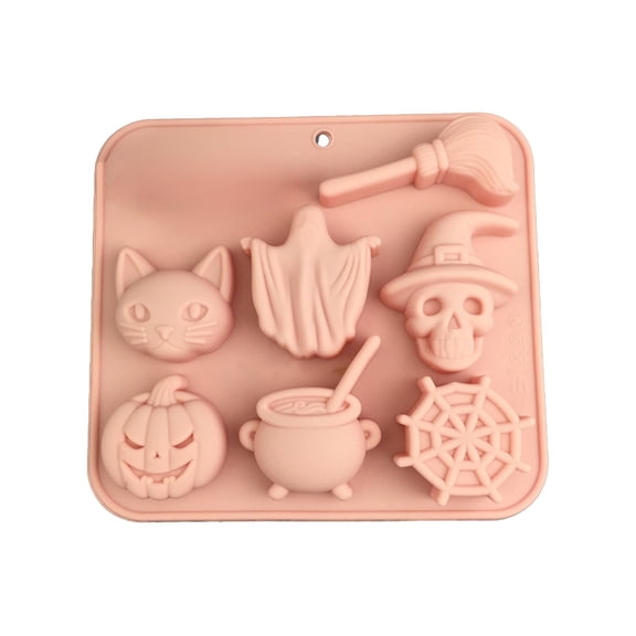 Halloween Candy Silicone Baking Mold, Pumpkin Bat Witch Hat Gummy Fondant Mold, DIY Sugar Chocolate Candy Mold For Halloween Cupcakes