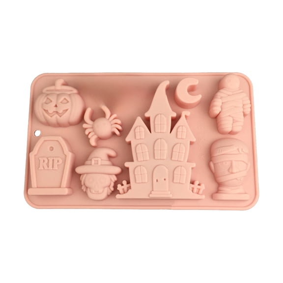 Halloween Candy Silicone Baking Mold, Pumpkin Bat Witch Hat Gummy Fondant Mold, DIY Sugar Chocolate Candy Mold For Halloween Cupcakes