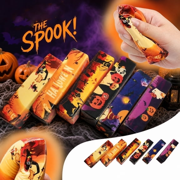 Halloween Candy Treat Boxes 6 Pack 7 Inch Tall Decorative Paper Goodie Containers for Student Party Favors Classroom Trick Or Treat Handouts Halloween Themed Gift Packaging