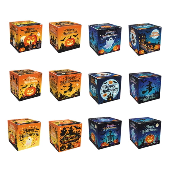 Halloween Candy Treat Boxes For Holiday Treat Cookie Goodie (Mix Color 12)