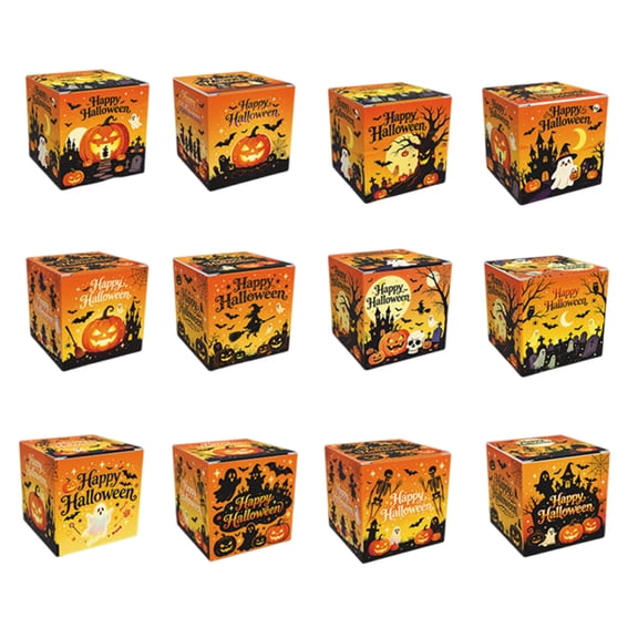 Halloween Candy Treat Boxes For Holiday Treat Cookie Goodie (yellow 12)