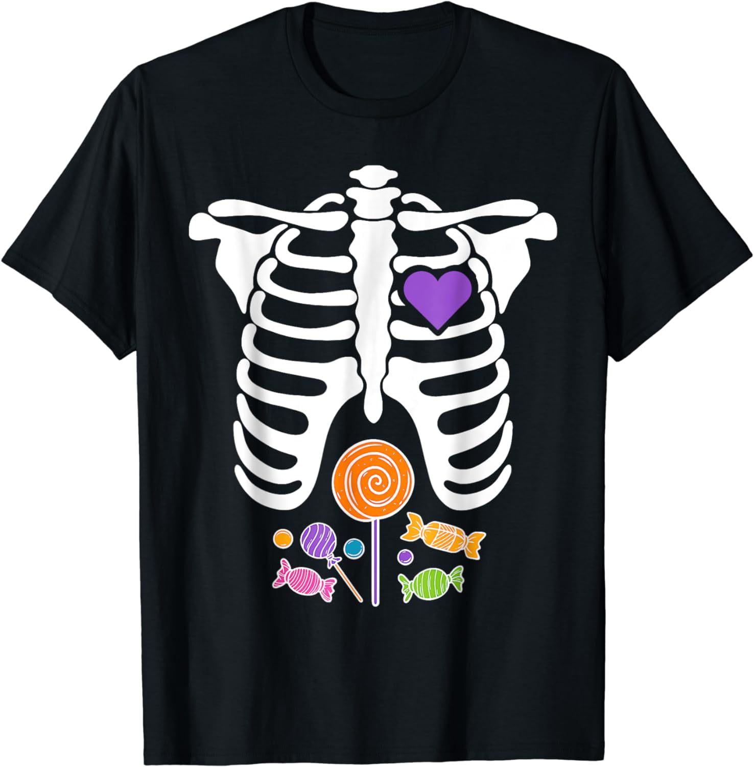 Halloween Candy Xray Skeleton Costume For Men Women Kid Boys T-Shirt ...