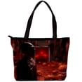 thumbnail image 1 of Halloween Canvas Leather Mix Handbag with Twill, Sponge, and Jeanette Material | 30x10.5x39cm/11.8x4.1x15.4in Size, 1 of 5