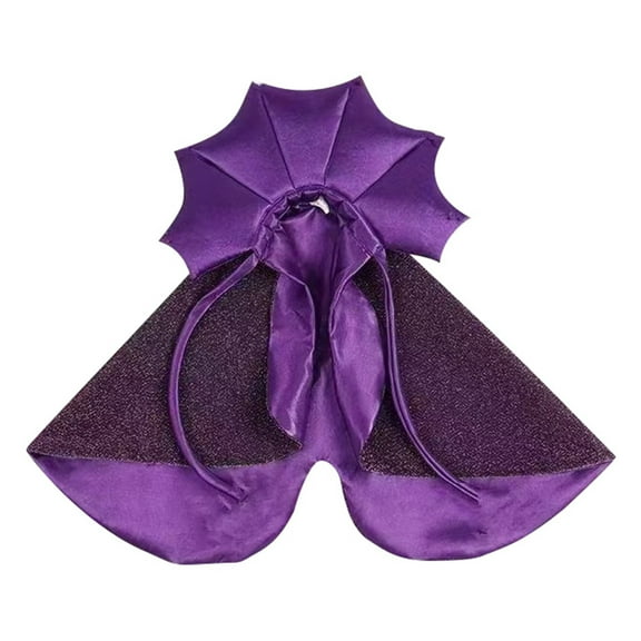 Halloween Cape Costume For Small Pets With Velvet Collar And Bat Wing Design.