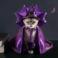 thumbnail image 1 of Halloween Cape and Hat Costume for Pets - Spooky Witch Outfit for Cats and Dogs - Purple Vampires Transformation Costume for Pet Parties and Halloween Celebrations, 1 of 6