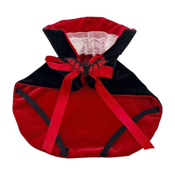 Halloween Cape Red Bat Bow Cloak For Cats Small Dogs Gothic Cosplay Outfit For Trick Or Party Photo Booth Pet Clothes for Small Dogs Female Pet Clothes for Small Dogs Boy Pet Clothes Rack Pet Clothes