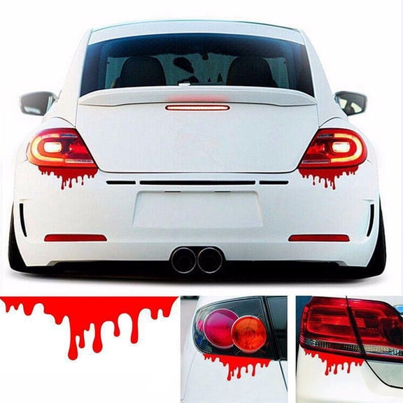 Halloween Car Decal, Bloody Drip Tail Light Sticker Reflective Car Headlight Decoration, Scratch Cover Waterproof Vehicle Graphic Vinyl for Tail Lights Windows Bumper Halloween Auto Styling