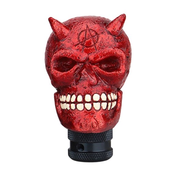 Halloween Car Decorations 4 X 2.5 Inch Red Skull Gear Shift Knob Spooky Car Accessories Custom Gothic Car Interior Decor for Halloween Vehicle Upgrade 1 Pack