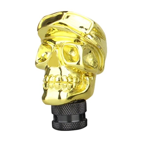 Halloween Car Decorations Skull Gear Shift Knob 4 X 2.5 Inch Gold Spooky Car Accessories for Car Interior Halloween Decor 1 Set