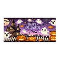 thumbnail image 1 of Halloween Car Garage Door Cover, Pumpkin Garage Buddy Ghost Banner Backdrop Decorations Outdoor Party Photography Backdrop(Purple,71x43Inch), 1 of 6