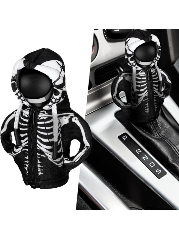 Halloween Car Gear Shift Hoodie Cover, Universal Car Decoration with Zipper Installation, Funny Automotive Interior Accessory for Manual & Automatic Vehicles, Protective Shift Stick Wrap