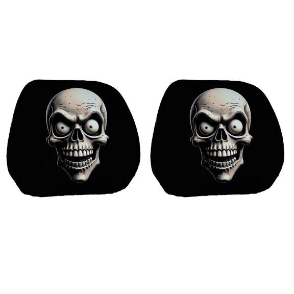 Halloween Car Headrest Covers With Funny Faces For Humorous Themed Interior Decors And Comfortable Neck Support
