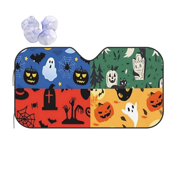 Halloween Car Windshield Sun Shade Universal Fit Auto Sun Visor Protector