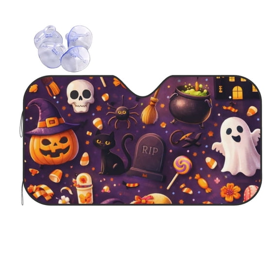 Halloween Car Windshield Sun Shade Universal Fit Auto Sun Visor Protector