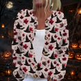 thumbnail image 1 of Halloween Cardigan Sweaters for Women Novelty Halloween Party Graphic Womens Sweaters Cardigan Knit Button Down Cropped Long Sleeve Fall Winter Holiday Comfy Cardigan Outwear Watermelon Red XL, 1 of 6