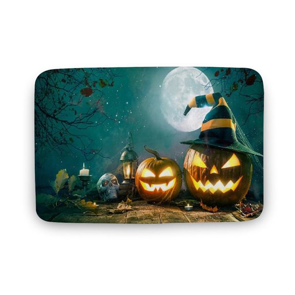 Halloween Carnival Doormat And Print Festival Doormat Pumpkin Ghost Doormat Picture for Living Room Home Decoration Gift,Indoor Doormat,Front Back Door Mat 17x30