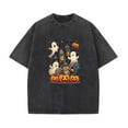 thumbnail image 1 of Halloween Cotton Carnival Haunted House Pumpkin Design T Shirt Washed Tees Top Soft Black S-2XL Plus Size, 1 of 5