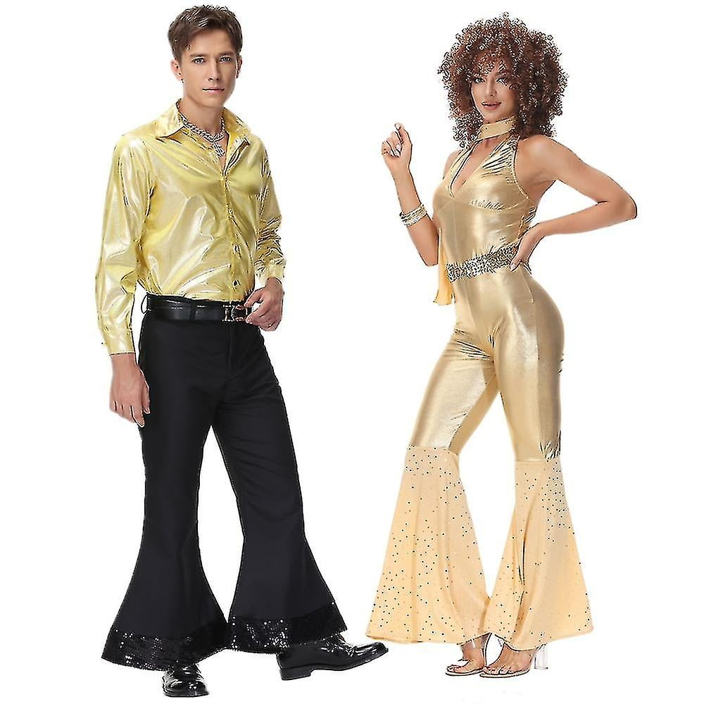 Halloween Carnival Party Adult Vintage 70s 80s Hippie Couples Cosplay Costume Suit Music Festival Retro Disco Fancy Dress Walmart