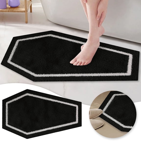 Halloween Carpet Super Absorbent Bath Mat Gothic Non Washable Coffin Design Rug for Bathroom Living Room Front Door