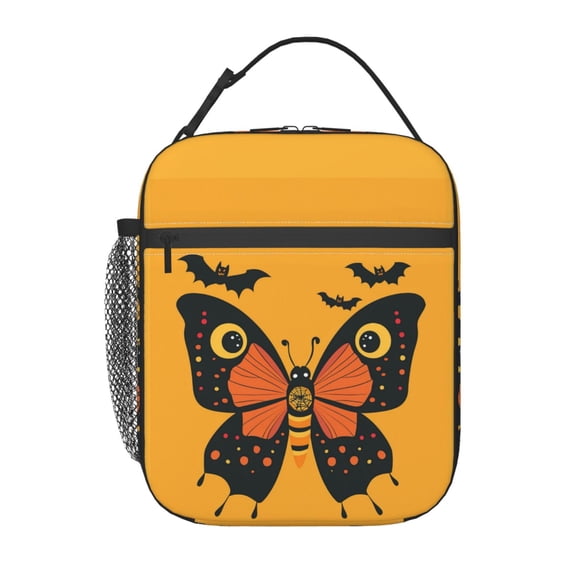 Halloween Cartoon Butterfly Lunch Box Reusable Portable Lunch Bag Tote Bag for Work Picnic Hiking