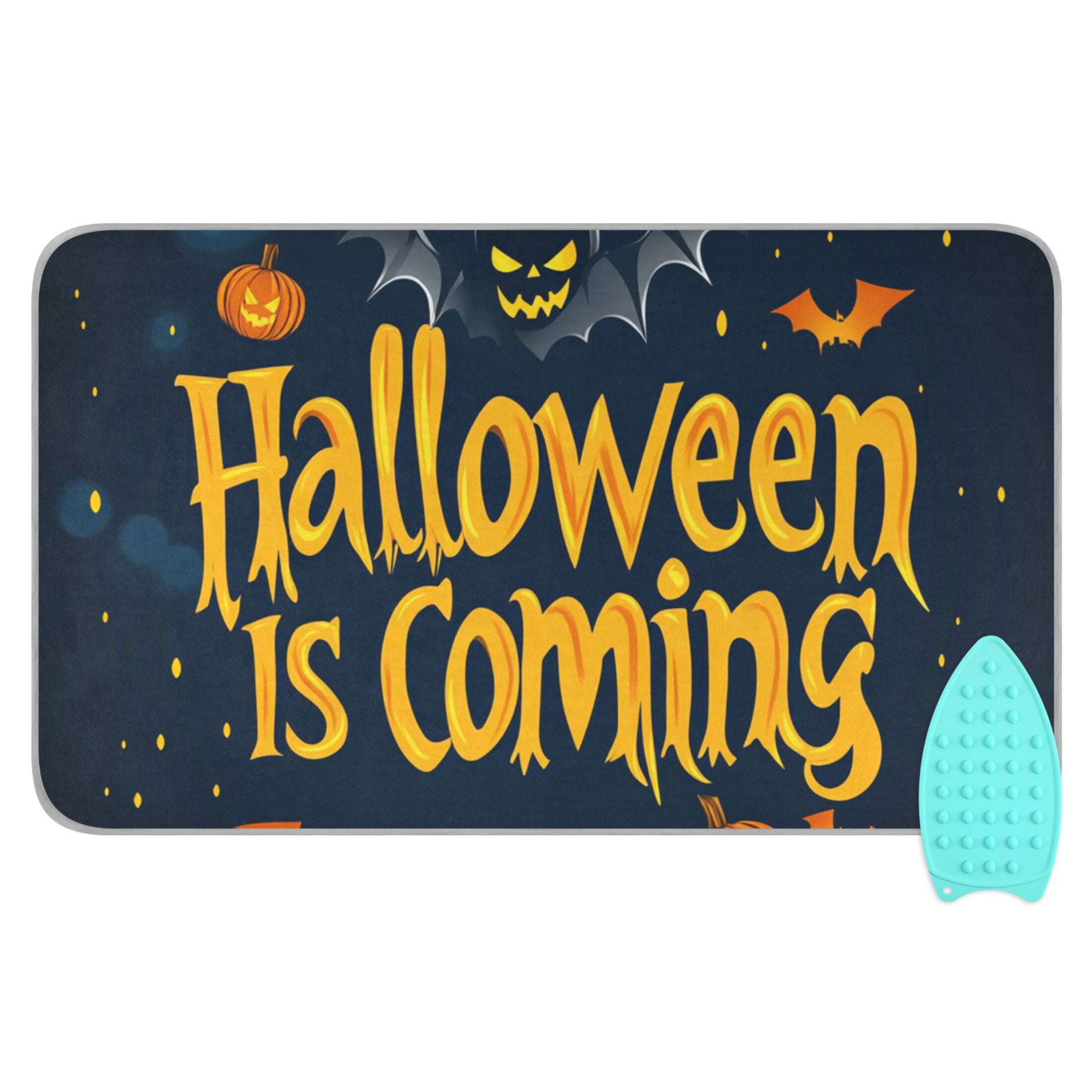 Halloween Cartoon Design Ironing Mat Blanket for Table Top Travel Portable Ironing Board Pad 47.2x27.6 Inch