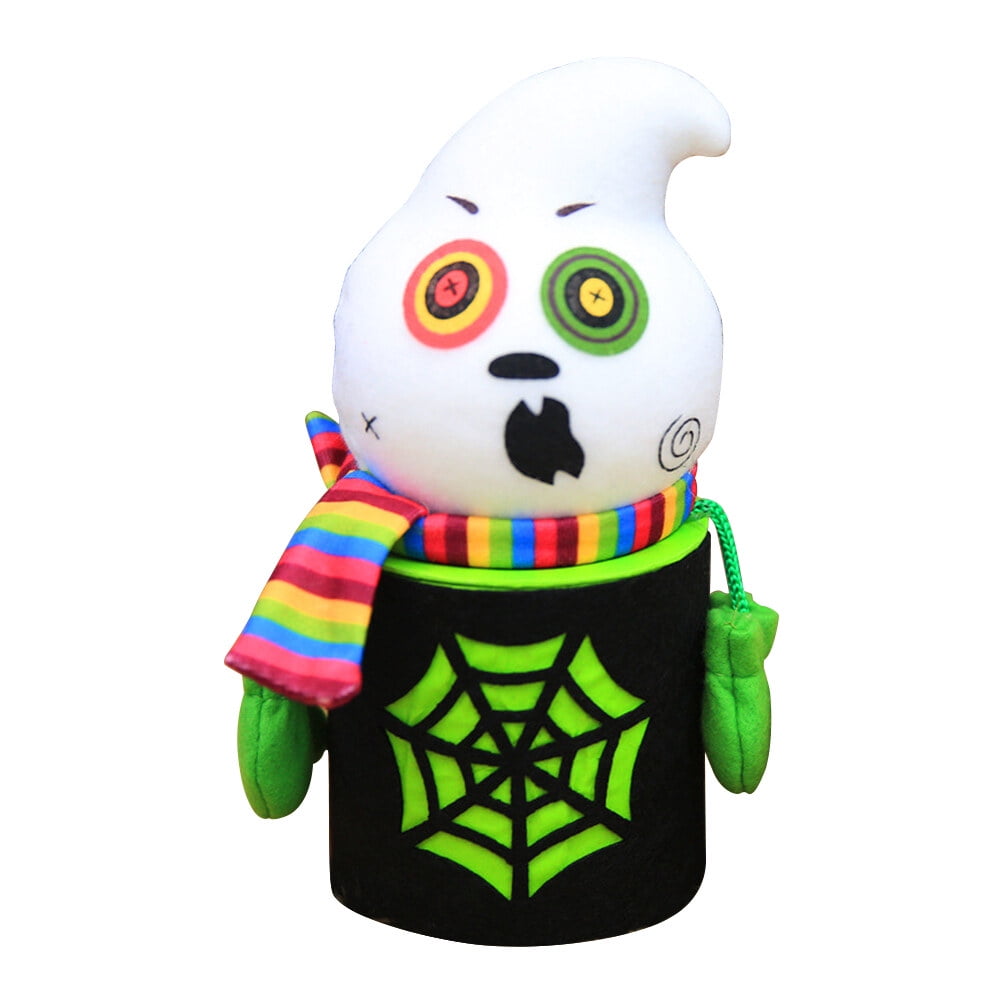 Halloween Cartoon Ghost Candy Jar Tin Treat Cookie Sweet Storage