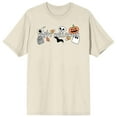 thumbnail image 1 of Halloween Cartoon Halloween Symbols Men's Natural Graphic Tee-Large, 1 of 4