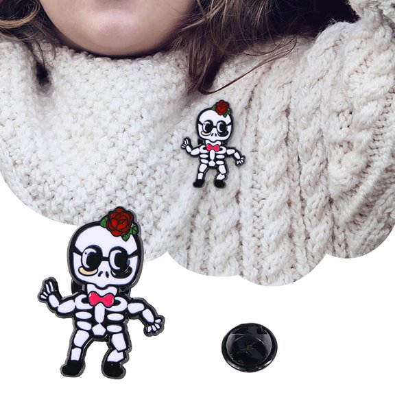 Halloween Cartoon Pumpkin Head Brooch Cute Badge Skeleton Spider Pin for Party Accessory