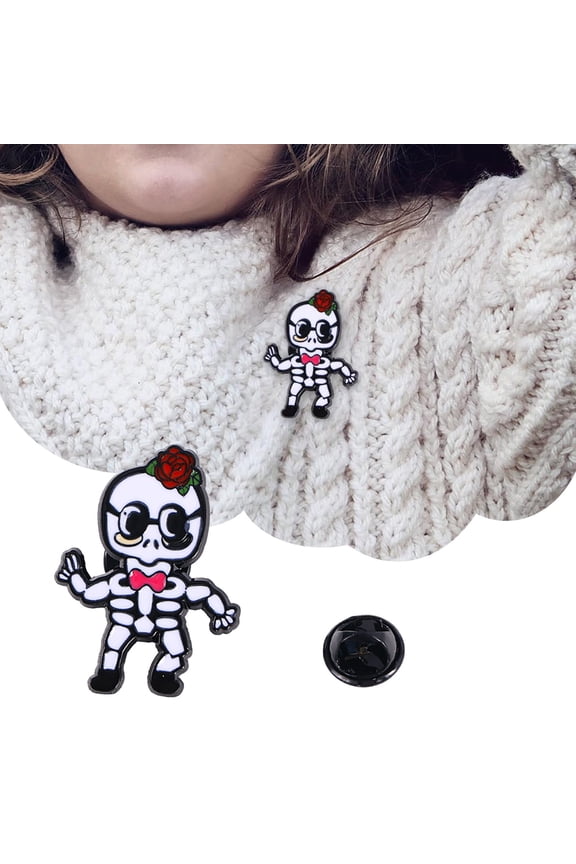Halloween Cartoon Pumpkin Head Brooch Cute Badge Skeleton Spider Pin for Party Accessory