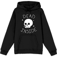 thumbnail image 1 of Halloween Cartoon Skull Dead Inside Long Sleeve Adult Hooded Sweatshirt-XS-Black, 1 of 3