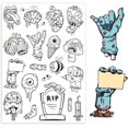 thumbnail image 1 of Halloween Cartoon Zombie Mushroom Tongue Clear Stamp Terror Elements Silicone Clear Stamp Seals, 1 of 8
