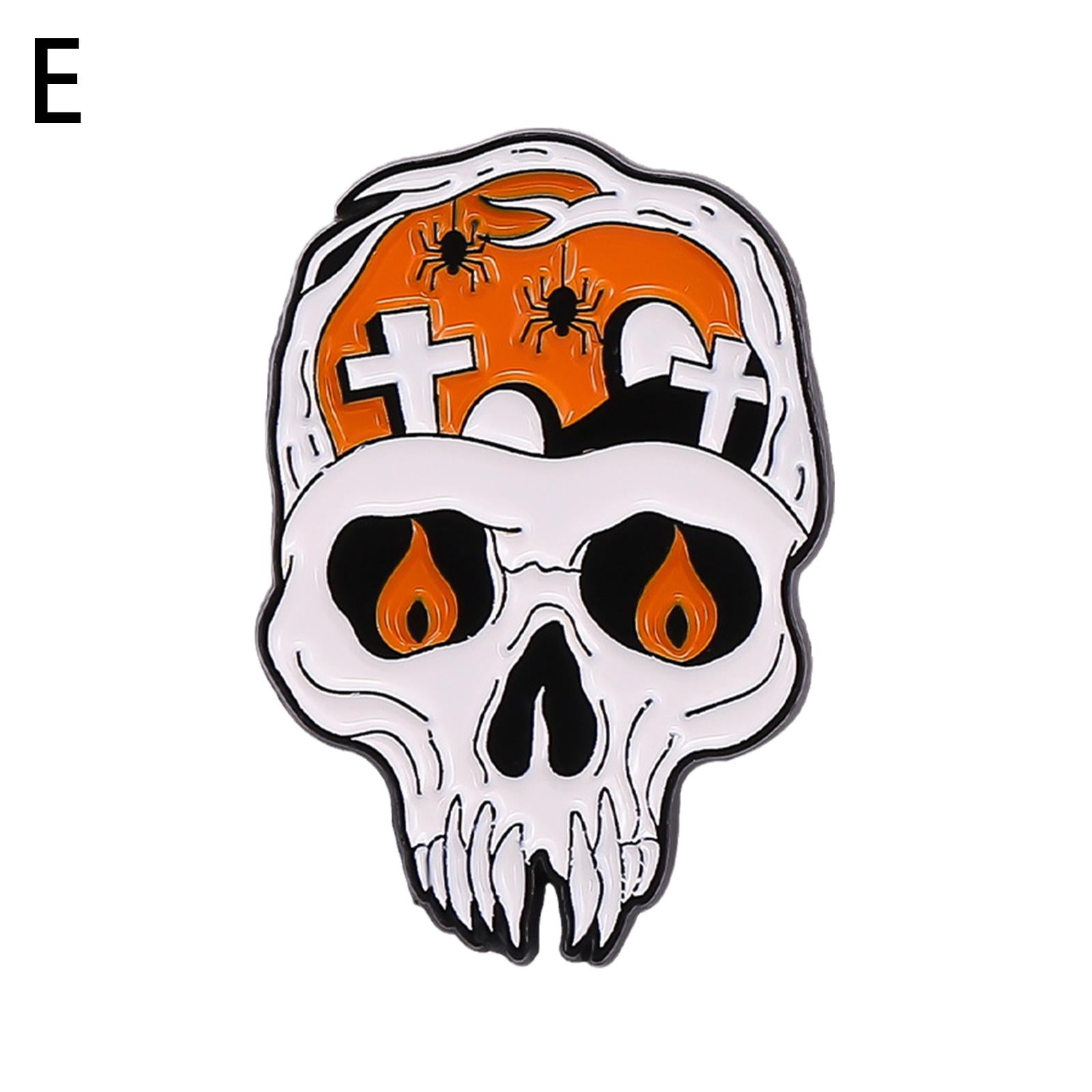 Overfox 10Pcs Halloween Enamel Pin Set Punk Cute Pins for Backpacks Gothic  Skeleton Vampire Skull Witch Pumpkin Ghost Brooch Witchy Jewelry