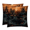 thumbnail image 1 of Halloween Castle Inserts - Set of 2 Bed Pillow Inserts with Unique Patterns - Available in Sizes 16x16, 18x18, 20x20 Inches for Throw Pillow Covers - Great for Any Occasion!, 1 of 6