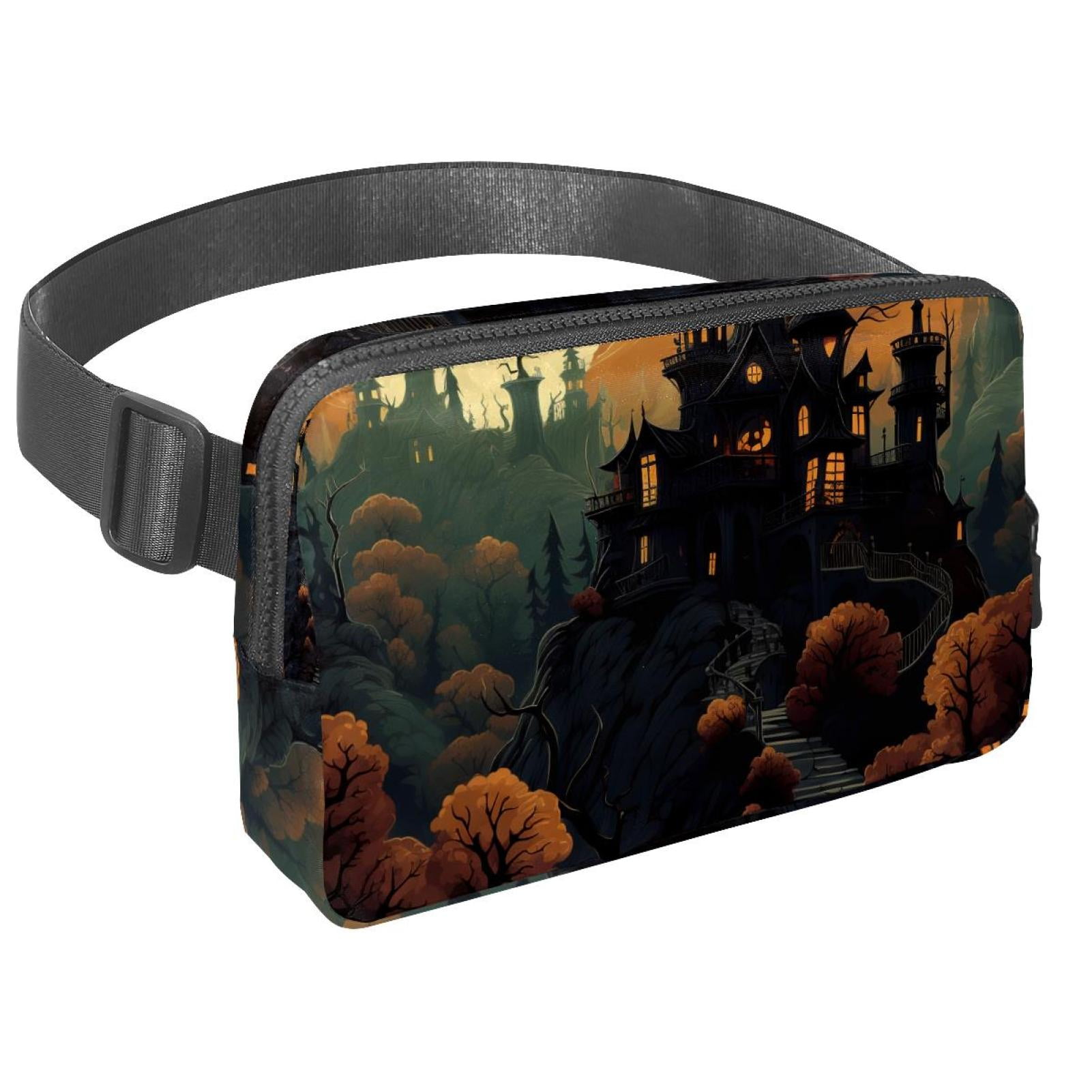 Halloween Castle Lightweight Adjustable Crossbody Bag with Extension Strap - Unisex Fanny Pack Waist Pack Cross Body Bag