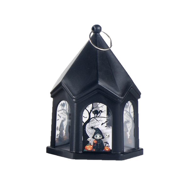 Halloween Castle Pumpkin Lantern, Handheld Multi-Function Night Light, Spooky Atmosphere Glowing Decoration Prop for Indoor Outdoor Table Display